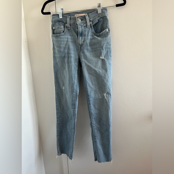 levi’s 724 high rise slim straight cropped jeans - Picture 1 of 3